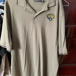 Dunbrooke Olive Green Polo Shirt with Jacksonville Jaguars Patch L